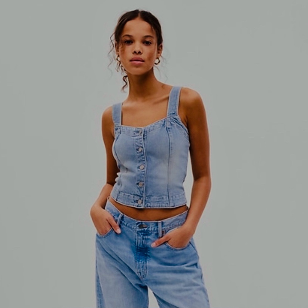 NWT gap denim bustier corset top size medium